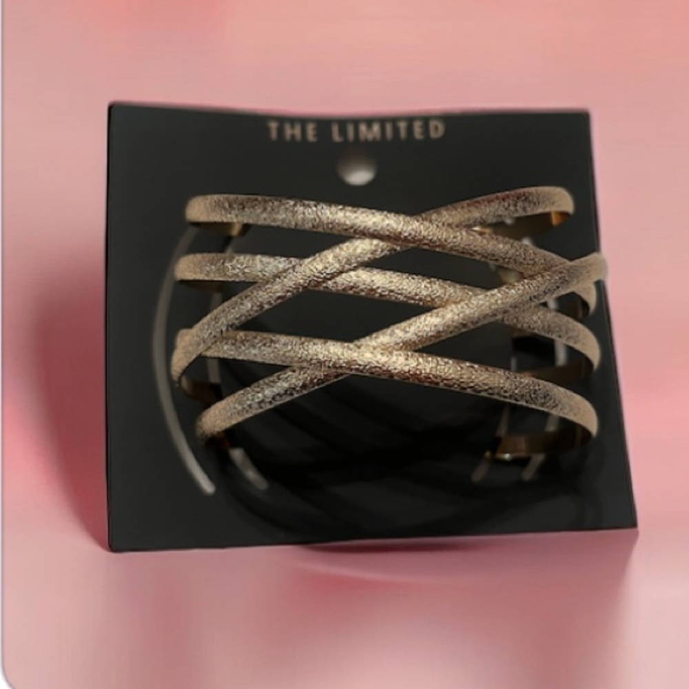 THE LIMITED WOVEN DESIGN GOLD TONE WOMEN'S CUFF STYLE BRACELET NEW RETAIL $30